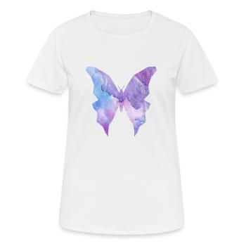 Galaxy Schmetterling - Frauen T-Shirt atmungsaktiv - Weiß - Vorne - AI Model Female 172 dark (172cm)