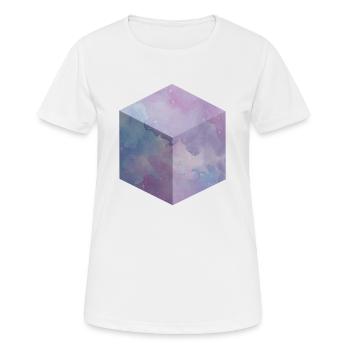 Galaxy Cube - Frauen T-Shirt atmungsaktiv - Weiß - Vorne - AI Model Female 172 dark (172cm)