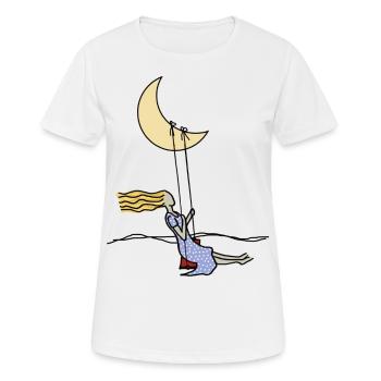 moon swing - Women's Breathable T-Shirt - white - Front - AI Model Female 172 dark (172cm)