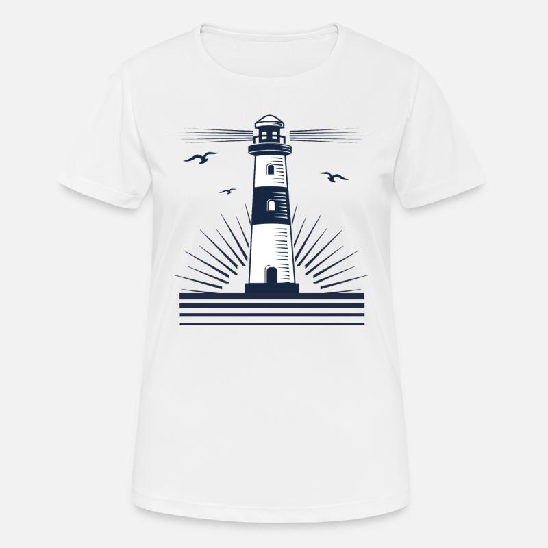 Lighthouse with seagulls - Women's Breathable T-Shirt - white