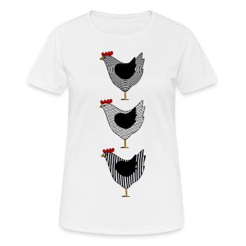 Hühner Huhn Hahn Kücken Federvieh Vogel Eier Ei - Frauen T-Shirt atmungsaktiv - Weiß - Vorne - AI Model Female 172 dark (172cm)
