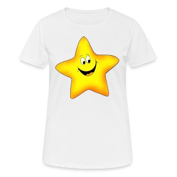 Stern lächelnd - Frauen T-Shirt atmungsaktiv - Weiß - Vorne - AI Model Female 172 dark (172cm)
