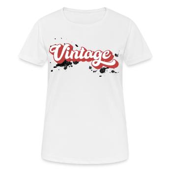 Vintage - Frauen T-Shirt atmungsaktiv - Weiß - Vorne - AI Model Female 172 dark (172cm)