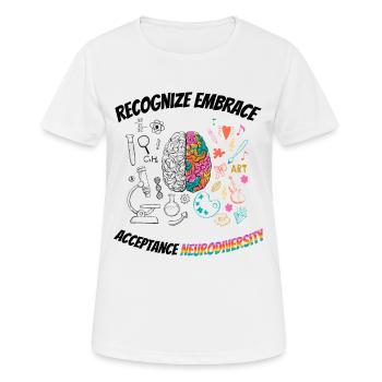 recognize embrace acceptance Neurodiversity - Women's Breathable T-Shirt - white - Front - AI Model Female 172 dark (172cm)