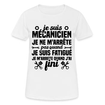 Je suis mécanicien je ne m'arrête humour cadeau - T-shirt respirant Femme - blanc - Devant - AI Model Female 172 dark (172cm)