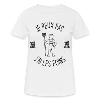 Je Peux Pas J'ai Les Foins - T-shirt respirant Femme - blanc - Devant - AI Model Female 172 dark (172cm)