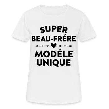 Super beau-frére modéle unique cadeau beau-frére - T-shirt respirant Femme - blanc - Devant - AI Model Female 172 dark (172cm)
