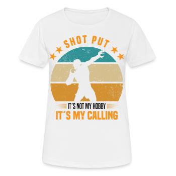Shot put - Women's Breathable T-Shirt - white - Front - AI Model Female 172 dark (172cm)