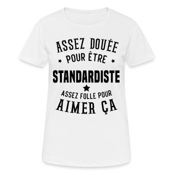 Assez douée pour être standardiste assez folle - T-shirt respirant Femme - blanc - Devant - AI Model Female 172 dark (172cm)