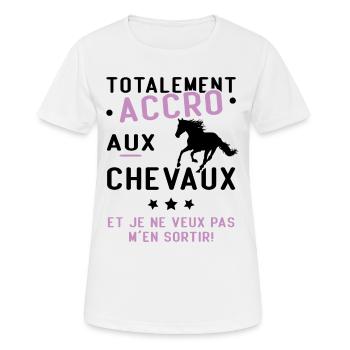 Totalement accro aux chevaux - T-shirt respirant Femme - blanc - Devant - AI Model Female 172 dark (172cm)