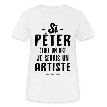 Humour Si péter était un art je serais un artiste - T-shirt respirant Femme - blanc - Devant - AI Model Female 172 dark (172cm)