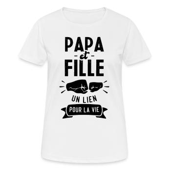 Papi et petite-fille un lien pour la vie - T-shirt respirant Femme - blanc - Devant - AI Model Female 172 dark (172cm)