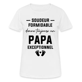Soudeur formidable et un papa exceptionnel - T-shirt respirant Femme - blanc - Devant - AI Model Female 172 dark (172cm)