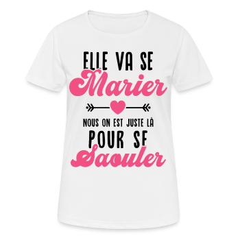 Elle va se marier - T-shirt respirant Femme - blanc - Devant - AI Model Female 172 dark (172cm)