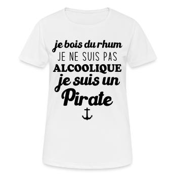 je bois du rhum je ne suis pas alcoolique - T-shirt respirant Femme - blanc - Devant - AI Model Female 172 dark (172cm)
