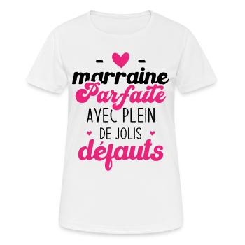 Marraine parfaite avec plein de jolis défauts - T-shirt respirant Femme - blanc - Devant - AI Model Female 172 dark (172cm)