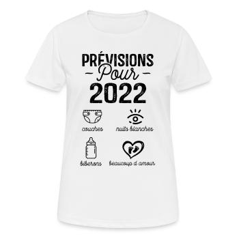 2022 Annonce Grossesse Papa Annonces Grossesse - T-shirt respirant Femme - blanc - Devant - AI Model Female 172 dark (172cm)