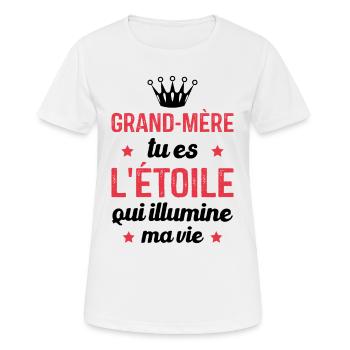 Grand-mère tu es l'étoile qui illumine ma vie - T-shirt respirant Femme - blanc - Devant - AI Model Female 172 dark (172cm)