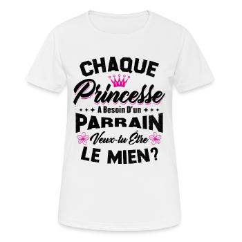 chaque princesse a besoin d'un parrain - T-shirt respirant Femme - blanc - Devant - AI Model Female 172 dark (172cm)