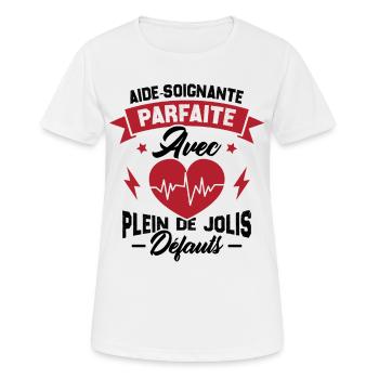 Aide soignante parfaite, Cadeau Aide soignante - T-shirt respirant Femme - blanc - Devant - AI Model Female 172 dark (172cm)