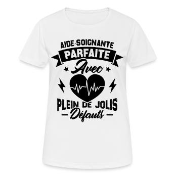 Aide soignante parfaite, Cadeau Aide soignante - T-shirt respirant Femme - blanc - Devant - AI Model Female 172 dark (172cm)