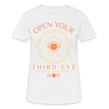 "Öffne dein drittes Auge" Mystisches spirituelles Erwachen - Frauen T-Shirt atmungsaktiv - Weiß - Vorne - AI Model Female 172 dark (172cm)