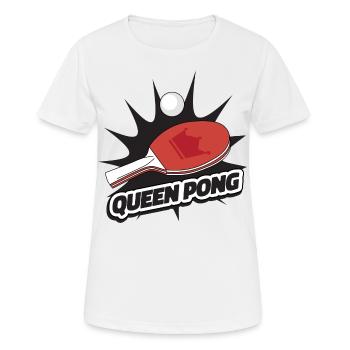 Queen Pong Outfit Tischtennisschläger Pingpong - Frauen T-Shirt atmungsaktiv - Weiß - Vorne - AI Model Female 172 dark (172cm)