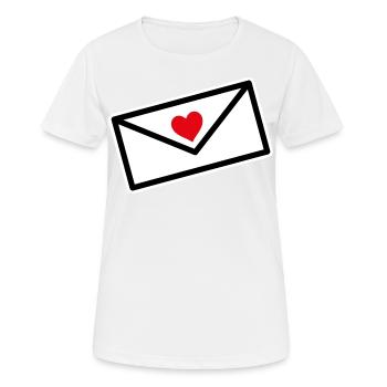 Liebesbrief Briefumschlag Geschenkidee - Frauen T-Shirt atmungsaktiv - Weiß - Vorne - AI Model Female 172 dark (172cm)