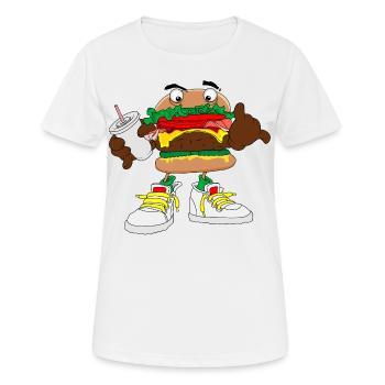 Burger Hamburger Cheeseburger Fast Food - Frauen T-Shirt atmungsaktiv - Weiß - Vorne - AI Model Female 172 dark (172cm)