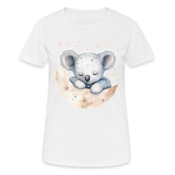 Schlafender Koala im Schlafanzug - Frauen T-Shirt atmungsaktiv - Weiß - Vorne - AI Model Female 172 dark (172cm)