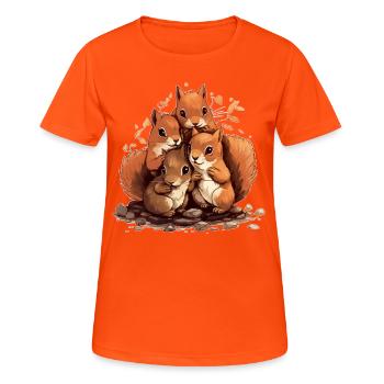 Écureuil - T-shirt respirant Femme - orange néon - Devant - AI Model Female 172 dark (172cm)