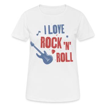 I love rock and roll - Women's Breathable T-Shirt - white - Front - AI Model Female 172 dark (172cm)