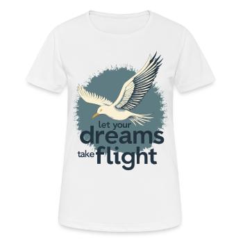 Laissez vos rêves prendre leur envol Oiseau mouette - T-shirt respirant Femme - blanc - Devant - AI Model Female 172 dark (172cm)