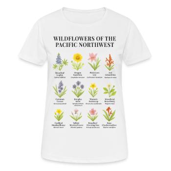 Fleurs sauvages du nord-ouest du Pacifique - T-shirt respirant Femme - blanc - Devant - AI Model Female 172 dark (172cm)