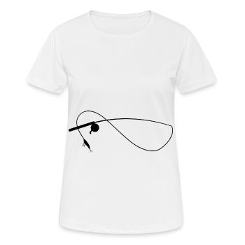 Angelrute angler spinnfischen - Frauen T-Shirt atmungsaktiv - Weiß - Vorne - AI Model Female 172 dark (172cm)