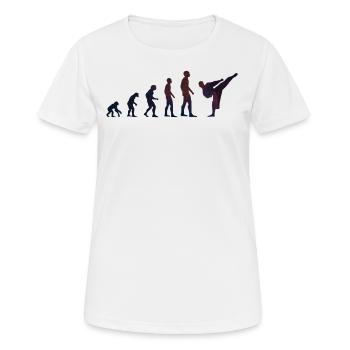 Evolution des Kampfsports Karate Judo Shirt - Frauen T-Shirt atmungsaktiv - Weiß - Vorne - AI Model Female 172 dark (172cm)