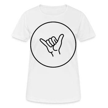Dosenbier Saufen Geste Handbewegung Locker Bleiben - Frauen T-Shirt atmungsaktiv - Weiß - Vorne - AI Model Female 172 dark (172cm)