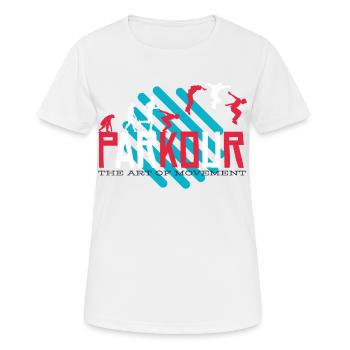 Parkour, Freerunning, Backflip, Freestyle, Acrobat - Women's Breathable T-Shirt - white - Front - AI Model Female 172 dark (172cm)