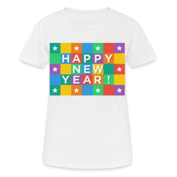 Réveillon du Nouvel An, Nouvel An, Jour de l'An, cadeau - T-shirt respirant Femme - blanc - Devant - AI Model Female 172 dark (172cm)