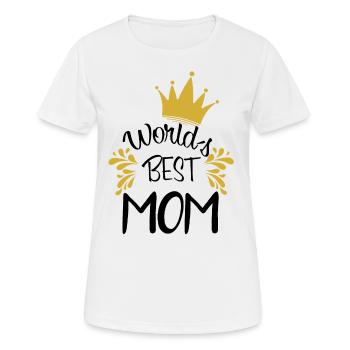 World's Best Mom with Crown - Women's Breathable T-Shirt - white - Front - AI Model Female 172 dark (172cm)