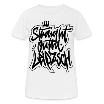 Straight Outta Leipzsch - vector black - Women's Breathable T-Shirt - white - Front - AI Model Female 172 dark (172cm)