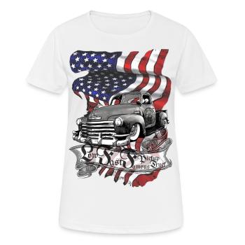Bas et rapide, V8 Pickup UStates clean - T-shirt respirant Femme - blanc - Devant - AI Model Female 172 dark (172cm)