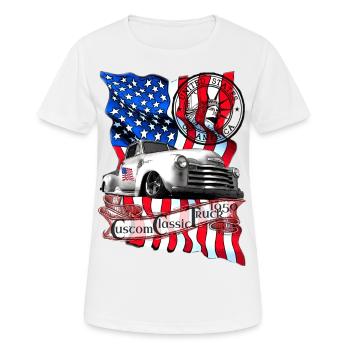 Custom Classic Pickup Truck Baujahr 1950 - Frauen T-Shirt atmungsaktiv - Weiß - Vorne - AI Model Female 172 dark (172cm)