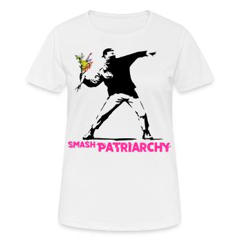 Street Art Graffiti - Smash Patriarchy - T-shirt respirant Femme - blanc - Devant - AI Model Female 172 dark (172cm)