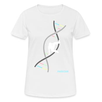 Parkour Freerunning Backflip Freestyle Acrobaties - T-shirt respirant Femme - blanc - Devant - AI Model Female 172 dark (172cm)