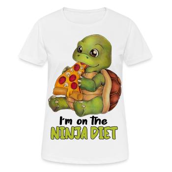 I'm on Ninja Diet Lustige Schildkröte Pizza Turtle - Frauen T-Shirt atmungsaktiv - Weiß - Vorne - AI Model Female 172 dark (172cm)