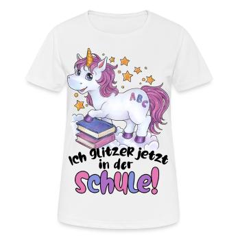 Niedliches Einhorn Zuckertüte Geschenk Einschulung - Frauen T-Shirt atmungsaktiv - Weiß - Vorne - AI Model Female 172 dark (172cm)