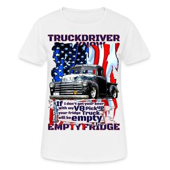 V8 Brummi livre réfrigérateur bière froide - T-shirt respirant Femme - blanc - Devant - AI Model Female 172 dark (172cm)