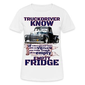 Retro V8 Truck Truck Driver Beer Transporter - Women's Breathable T-Shirt - white - Front - AI Model Female 172 dark (172cm)