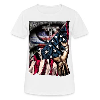 Design für Christian Church Mitarbeiter - Frauen T-Shirt atmungsaktiv - Weiß - Vorne - AI Model Female 172 dark (172cm)